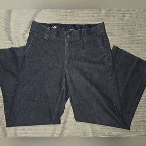 Lee Platinum Label Wide Leg Jeans Size 10 Short Gap-Free Waist